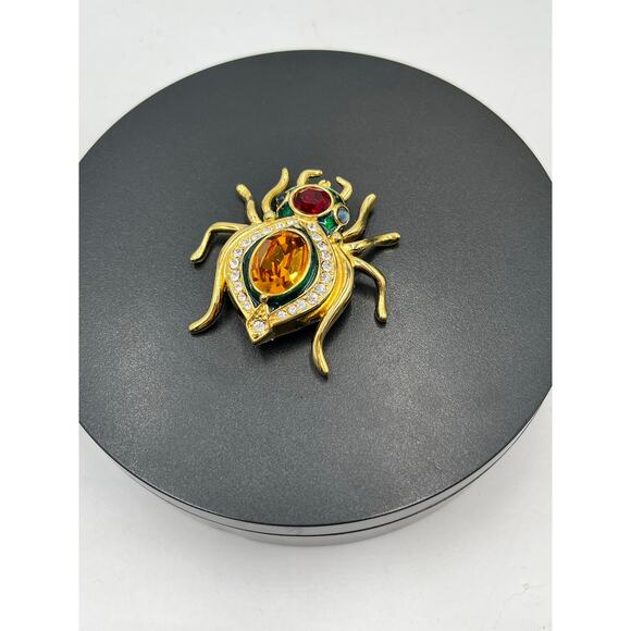 Kenneth Jay Lane KJL Vintage Spider Beetle Book Piece Rare Collectible Brooch - Picture 7 of 7